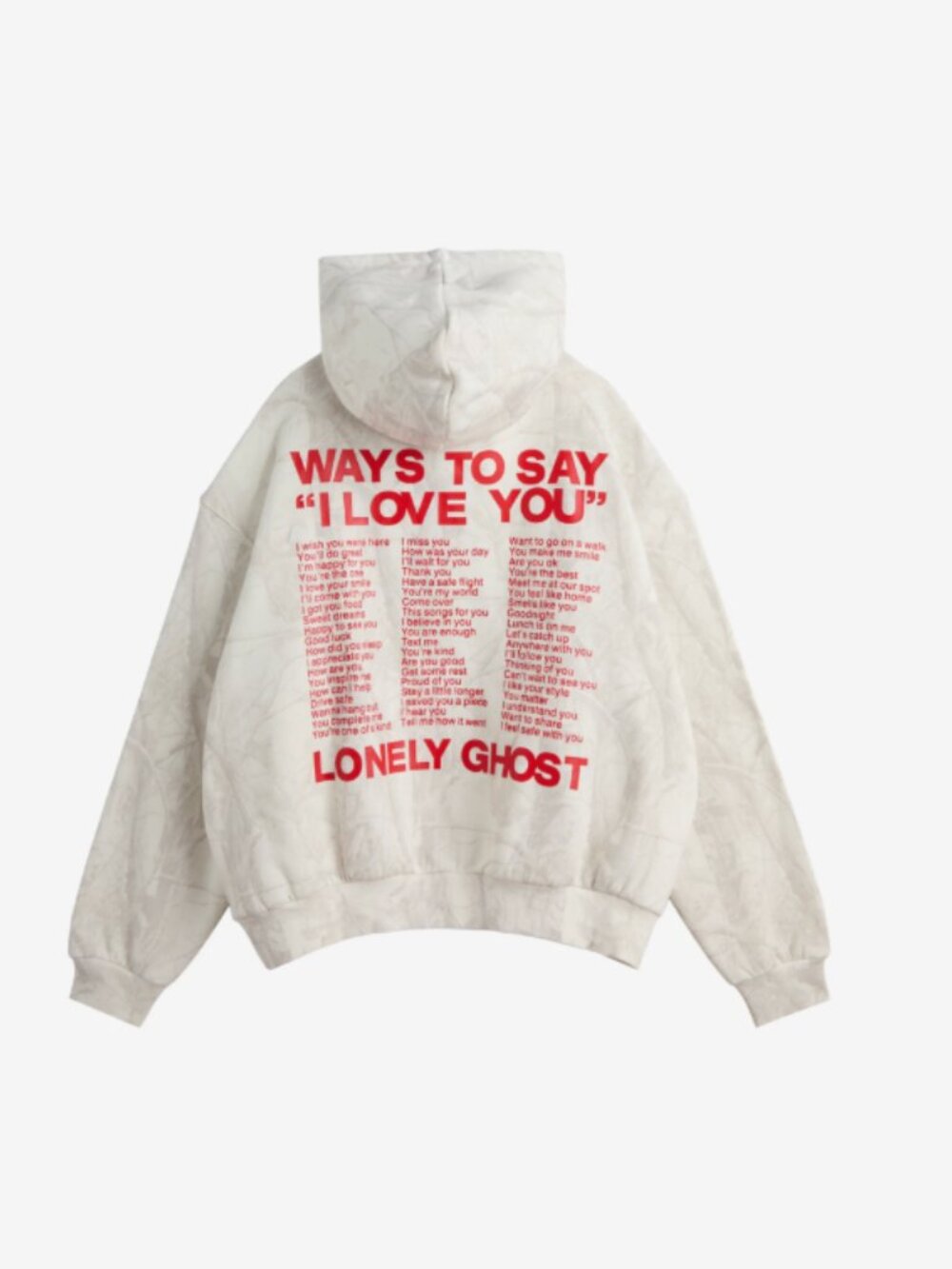 NWT Lonely Ghost Ways to Say ILY Heavyweight Hoodie - Picture 5 of 7